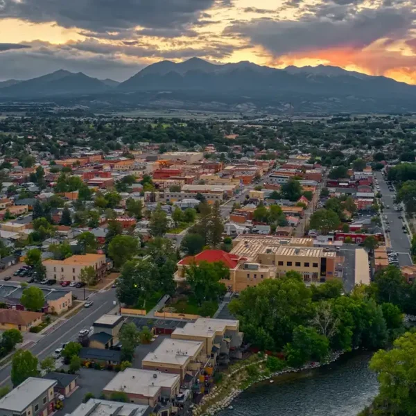 Downtown Salida From Air